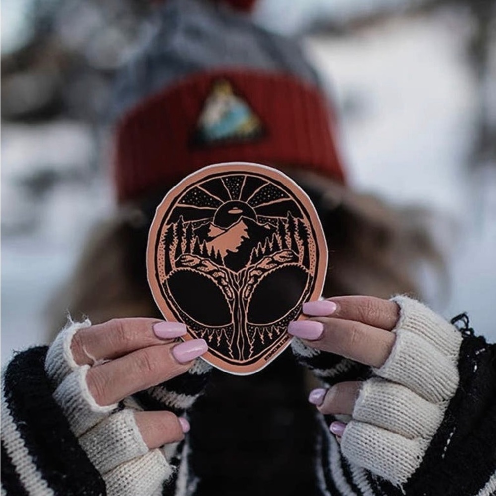 Alien Mountain Sticker